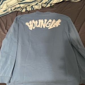 Baby blue graffiti long sleeve size large